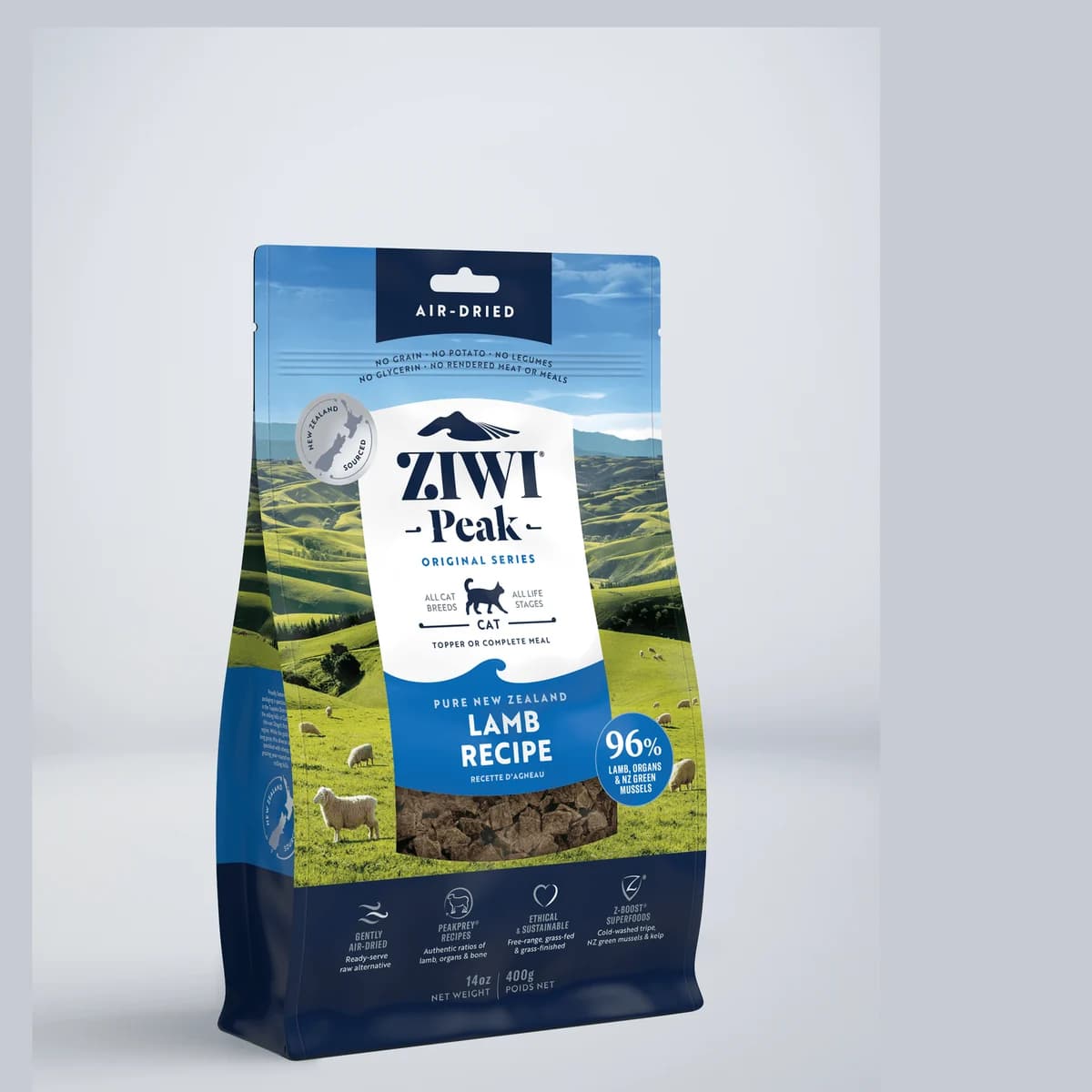 ZIWI Peak Original Series air-dried Lamb Recipe cat food, 400 g resealable pack