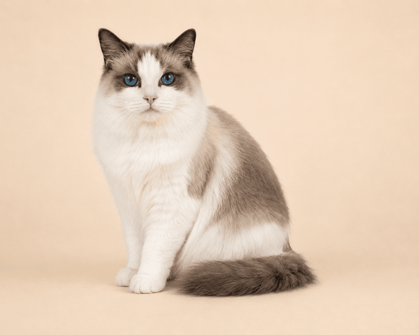 CH Kittenaround Strawberry Shortcake, a Blue Point Bicolor Ragdoll