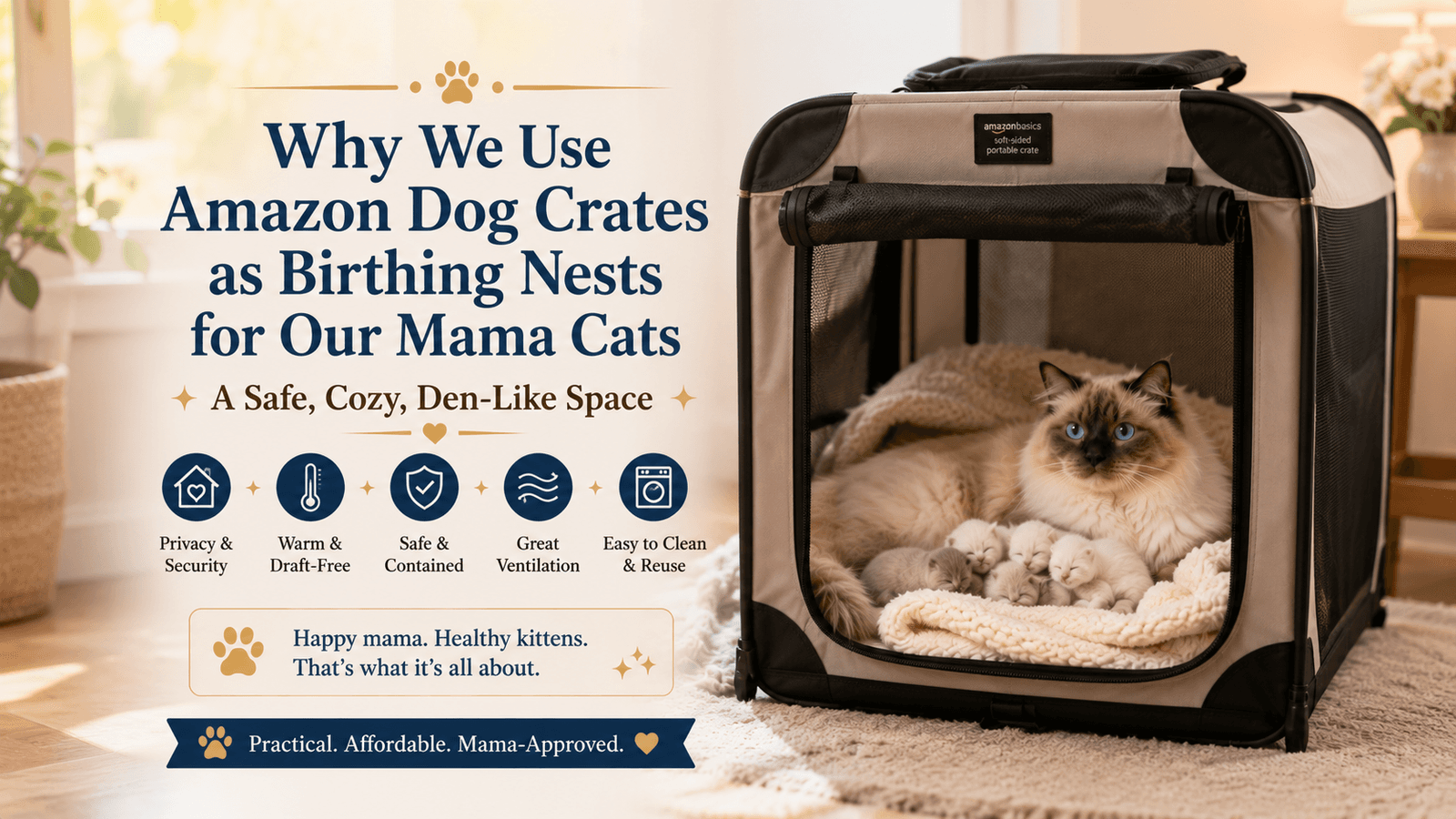 Why We Use Amazon Dog Crates as Birthing Nests for Our Mama Cats