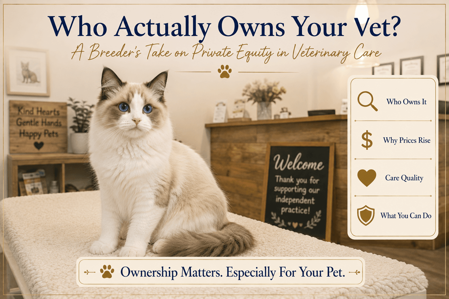 Who Actually Owns Your Vet? A Breeder’s Take on Private Equity in Veterinary Care