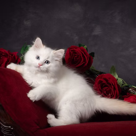 CARAXES, Red Lynx Bicolor Ragdoll kitten at Kitten Around Ragdolls in Orangevale, California.