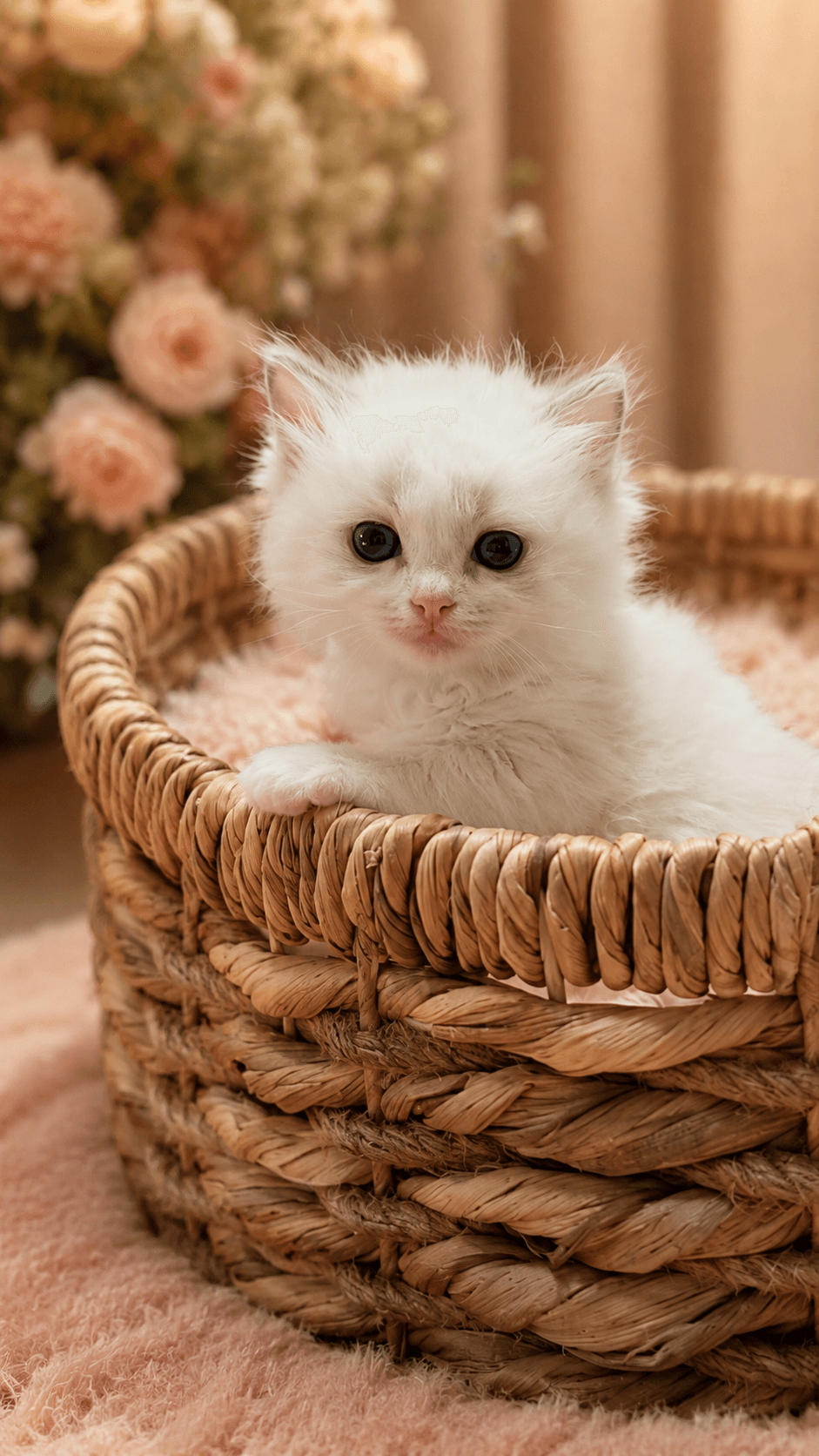 Buffy, Blue Bicolor Ragdoll kitten at Kitten Around Ragdolls in Orangevale, California.