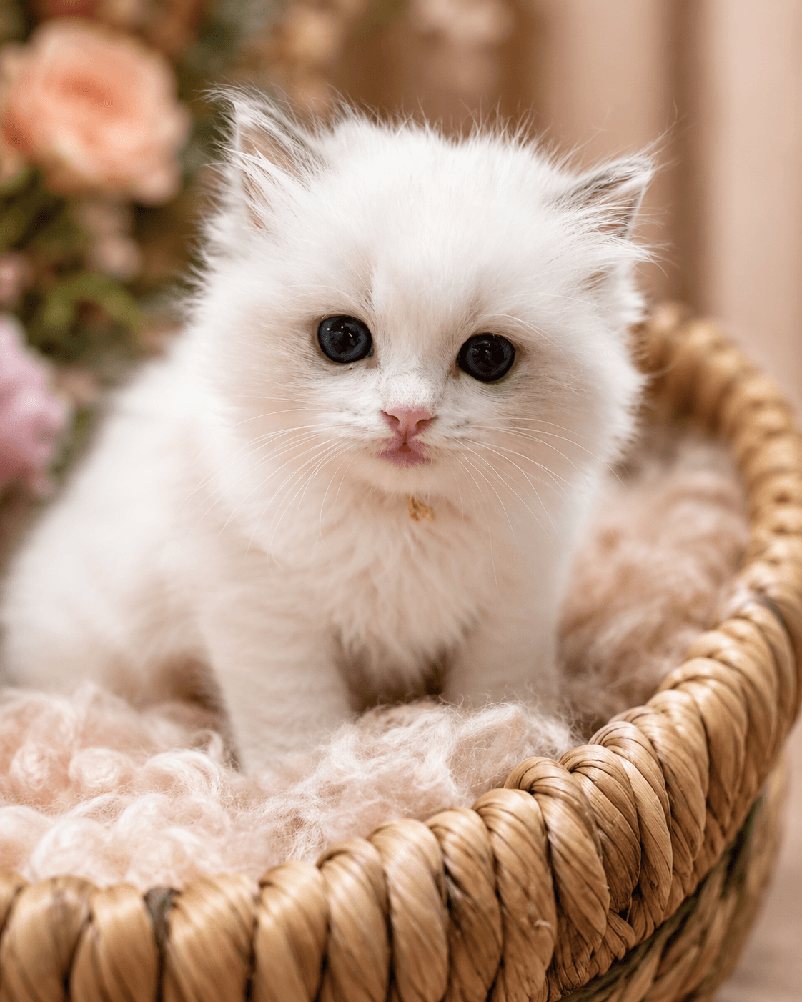 Cordelia, Blue Bicolor Ragdoll kitten at Kitten Around Ragdolls in Orangevale, California.